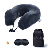 Sleepy Ride Memory Foam Airplane Neck Pillow Travel Kit Includes Neck Pillow, Plush Eye Mask, 2 Soft Ear Plugs